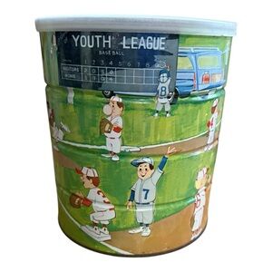 Vintage 1960’s Butter-Nut Coffee Can Mickey Mantle Baseball Tin Youth League